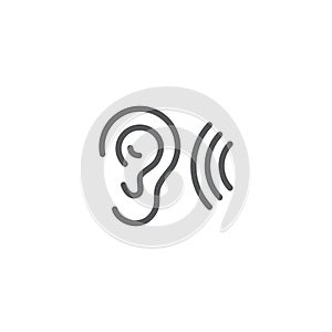 Ear hearing vector icon concept, isolated on white background