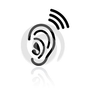 Ear hearing vector icon photo