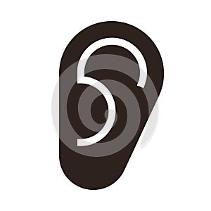 Ear icon, hearing symbol