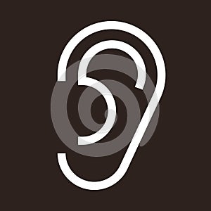 Ear icon, hearing symbol