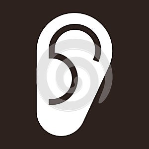 Ear icon, hearing symbol