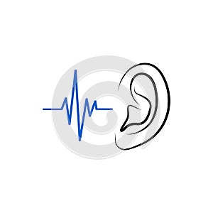 Ear icon isolated on white background.