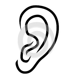 Ear icon logo vector.Ear illustration