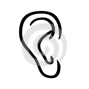 Ear icon logo vector illustration