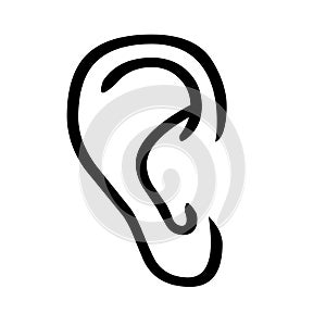 Ear icon logo vector illustration