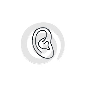 Ear icon. Monochrome simple sign from anatomy collection. Ear icon for logo, templates, web design and infographics.