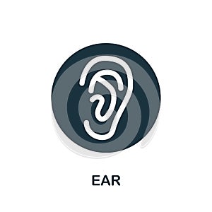 Ear icon. Simple element from internal organs collection. Creative Ear icon for web design, templates, infographics and more
