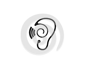 Ear icon vector template illustration for web app