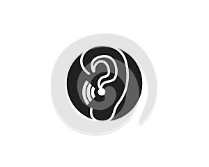 Ear icon vector template illustration for web app