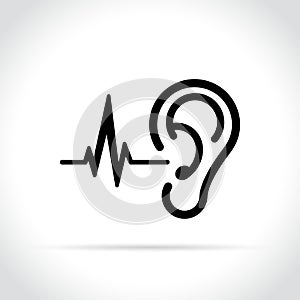 Ear icon on white background