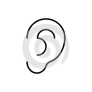 Ear icon on white background. Vector illustration