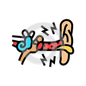 ear infection audiologist doctor color icon vector illustration
