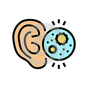 ear infection color icon vector illustration