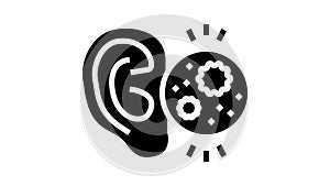 ear infection glyph icon animation