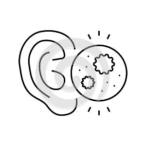 ear infection line icon vector illustration