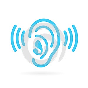 Ear listen vector icon