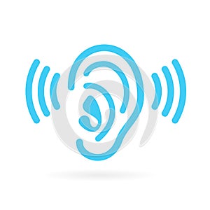 Ear listen vector icon photo