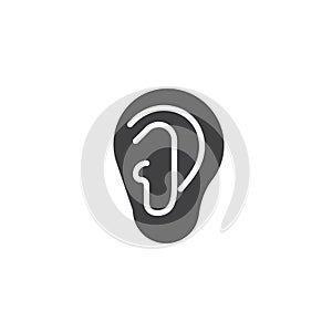 Ear lobe side view vector icon