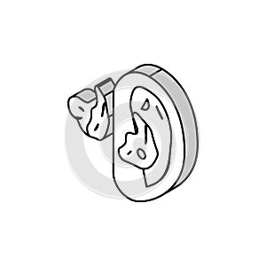 ear mold audiologist doctor isometric icon vector illustration