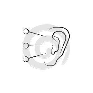 ear, needle, Chinese medicine icon. Element of alternative medicine icon for mobile concept and web app. Thin line ear, needle,