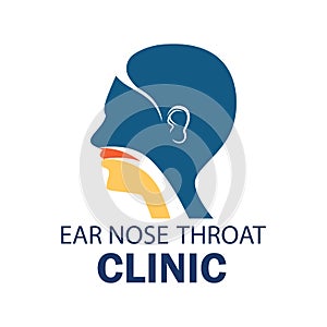 Ear nose throat ENT logo for Otolaryngologists clinic concept