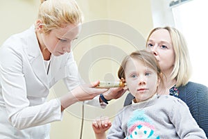 Ear, nose, throat examining. ENT doctor with a child and endoscope. otolaryngology