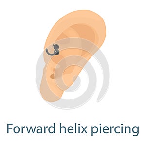 Ear piercing icon, isometric 3d style
