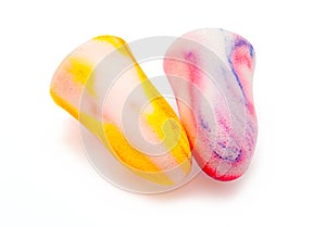 Ear plugs isolated white