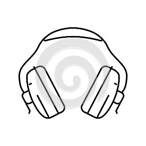 ear protection audiologist doctor line icon vector illustration