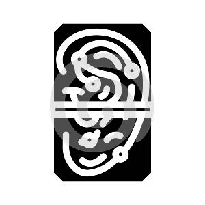 ear recognition glyph icon vector illustration