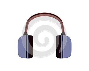 Ear safety, protective headphones for noise reduction. Industrial equipment, earmuffs for hearing protection. Loud sound