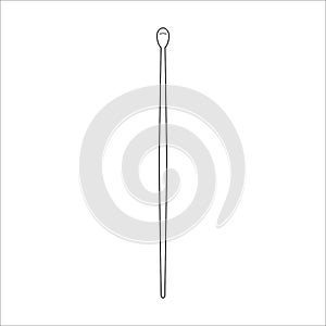 Ear scoop vector line icon. Ear pick symbol for self-care. Isolated on white background