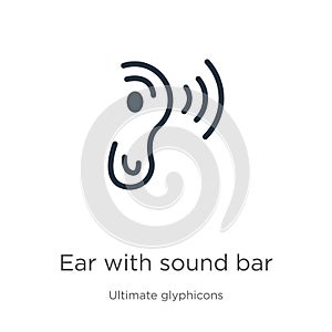 Ear with sound bar icon vector. Trendy flat ear with sound bar icon from ultimate glyphicons collection isolated on white photo