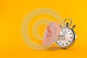 Ear with stopwatch