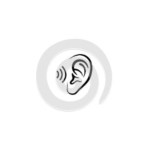 Ear symbol icon isolated on white background