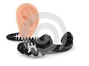 Ear with telephone handset