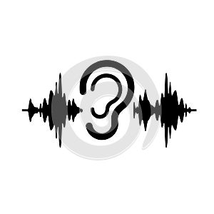 Ear test icon isolated on white background