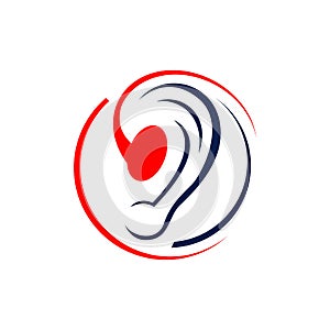Ear vector icon hearing aid logo design graphics vector illustrations photo