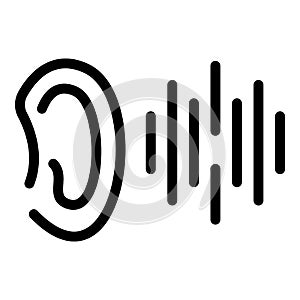 Ear voice recognition icon, outline style