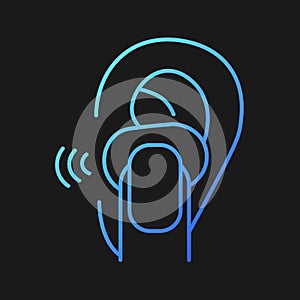 In ear wireless earpieces gradient vector icon for dark theme