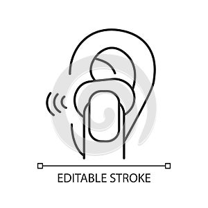 In ear wireless earpieces linear icon