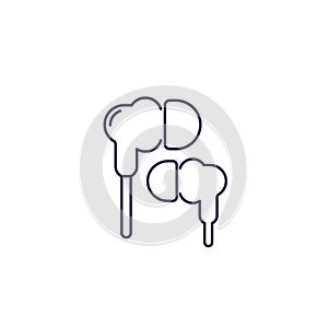 Earbud headphones or earphones line icon