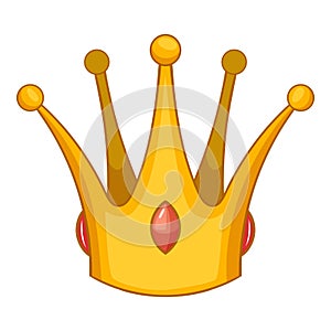 Earl crown icon, cartoon style