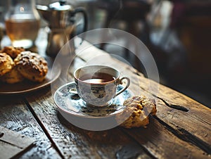 Earl Grey and Scones in Parisian Cafe