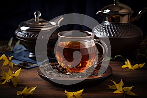 Earl Grey Tea in a transparent cup