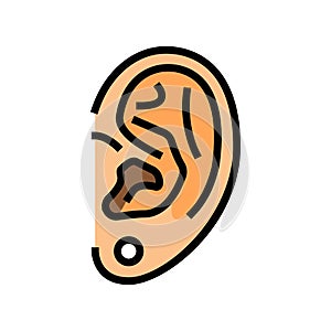 earlobe piercing fashion beauty color icon vector illustration