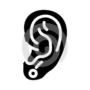 earlobe piercing fashion beauty glyph icon vector illustration