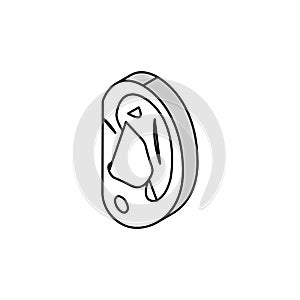 earlobe piercing fashion beauty isometric icon vector illustration