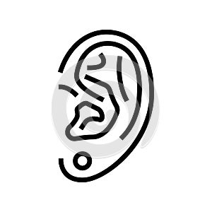 earlobe piercing fashion beauty line icon vector illustration