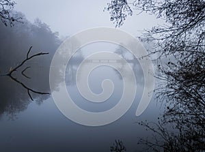 Earlswood Lakes on a Foggy, Misty Winters Morning